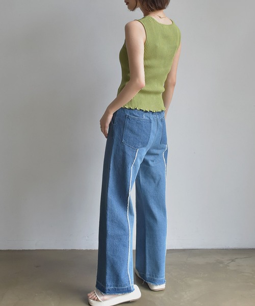 RETRO GIRL(レトロガール)の「リブニットタンク(ニット/セーター・レディース・ホワイト/ブラック/ダークブラウン/グリーン/ダークオレンジ/ブルー系その他/オレンジ系その他・FREE)」の19枚目の写真