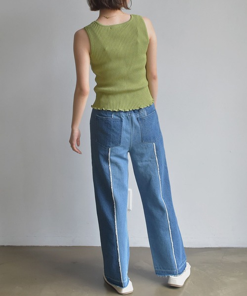 RETRO GIRL(レトロガール)の「リブニットタンク(ニット/セーター・レディース・ホワイト/ブラック/ダークブラウン/グリーン/ダークオレンジ/ブルー系その他/オレンジ系その他・FREE)」の21枚目の写真