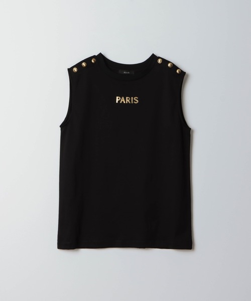 allureville（アルアバイル）の「ショルダーボタンノースリーブプルオーバー（Tシャツ/カットソー・レディース・ホワイト/ブラック/パープル・2）」の3枚目の写真