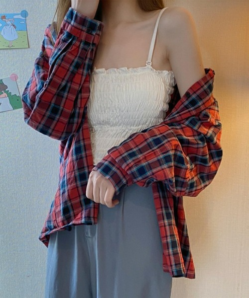 ALTROSE(アルトローズ)の「【ストラップ取り外し可】カップ付き 2WAY シャーリング キャミソール インナー(キャミソール・レディース・グレー/ブラック/キャメル/ホワイト・FREE)」の21枚目の写真