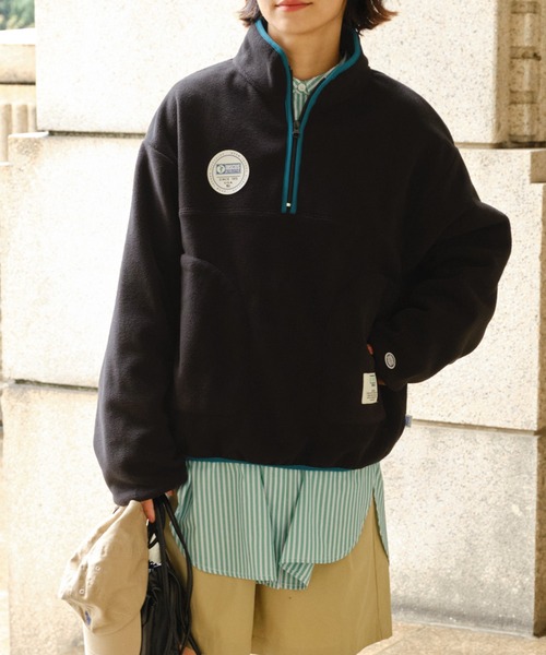 DISCUS ATHLETIC(ディスカス アスレチック)の「DISCUS ATHLETIC/ディスカス アスレチック カラーパイピンク ハーフジップ フリースプルオーバー(スウェット・レディース・ブルー/ブラック/ミント/ライトグレー・M/L)」の18枚目の写真