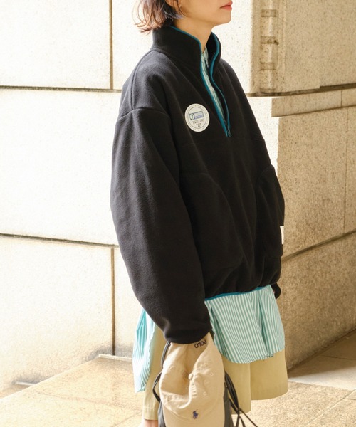 DISCUS ATHLETIC(ディスカス アスレチック)の「DISCUS ATHLETIC/ディスカス アスレチック カラーパイピンク ハーフジップ フリースプルオーバー(スウェット・レディース・ブルー/ブラック/ミント/ライトグレー・M/L)」の20枚目の写真