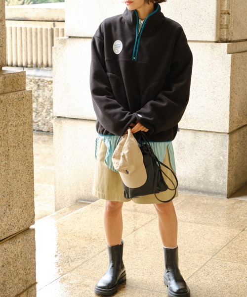 DISCUS ATHLETIC(ディスカス アスレチック)の「DISCUS ATHLETIC/ディスカス アスレチック カラーパイピンク ハーフジップ フリースプルオーバー(スウェット・レディース・ブルー/ブラック/ミント/ライトグレー・M/L)」の22枚目の写真