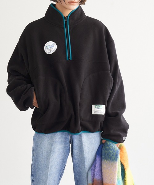 DISCUS ATHLETIC(ディスカス アスレチック)の「DISCUS ATHLETIC/ディスカス アスレチック カラーパイピンク ハーフジップ フリースプルオーバー(スウェット・レディース・ブルー/ブラック/ミント/ライトグレー・M/L)」の6枚目の写真