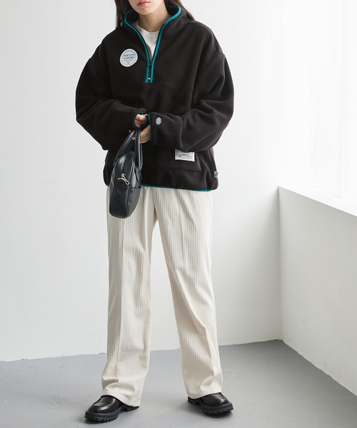 DISCUS ATHLETIC(ディスカス アスレチック)の「DISCUS ATHLETIC/ディスカス アスレチック カラーパイピンク ハーフジップ フリースプルオーバー(スウェット・レディース・ブルー/ブラック/ミント/ライトグレー・M/L)」の13枚目の写真