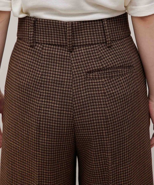 ROPE'(ロペ)の「【秋の新作】セットアップ対応/スラブ千鳥チェックセミフレアパンツ(その他パンツ・レディース・ブラック/ダークブラウン・36/38)」の10枚目の写真