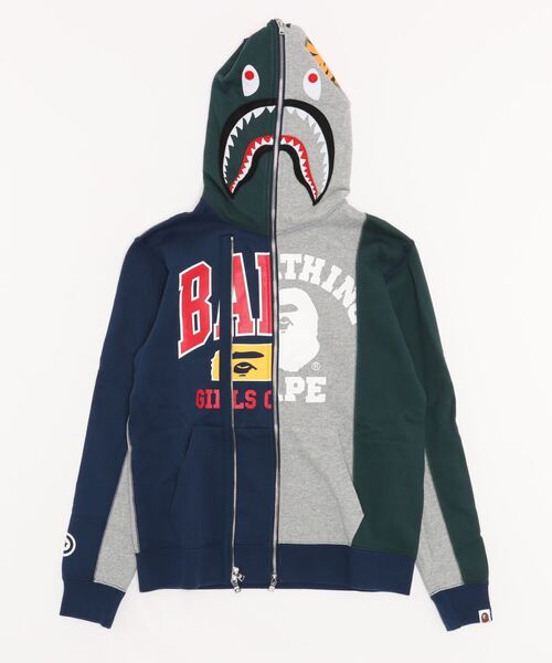 A BATHING APE(アベイシングエイプ)の「DOCKING SHARK FULL ZIP HOODIE L(パーカー・レディース・ブラック/グレー・X-SMALL/SMALL/MEDIUM)」の2枚目の写真