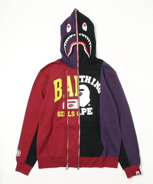 A BATHING APE(アベイシングエイプ)の「DOCKING SHARK FULL ZIP HOODIE L(パーカー・レディース・ブラック/グレー・X-SMALL/SMALL/MEDIUM)」の1枚目の写真