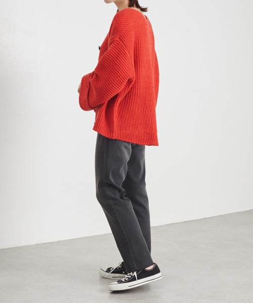 COLLAGE GALLARDAGALANTE（コラージュガリャルダガランテ）の「アルパカタッチオーバーカーディガン/手洗い可/WEB限定（カーディガン/ボレロ・レディース・ブラック/オレンジ/ブルー/グリーン・FREE）」の8枚目の写真