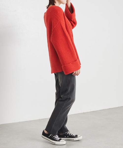 COLLAGE GALLARDAGALANTE（コラージュガリャルダガランテ）の「アルパカタッチオーバーカーディガン/手洗い可/WEB限定（カーディガン/ボレロ・レディース・ブラック/オレンジ/ブルー/グリーン・FREE）」の13枚目の写真