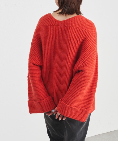 COLLAGE GALLARDAGALANTE（コラージュガリャルダガランテ）の「アルパカタッチオーバーカーディガン/手洗い可/WEB限定（カーディガン/ボレロ・レディース・ブラック/オレンジ/ブルー/グリーン・FREE）」の12枚目の写真