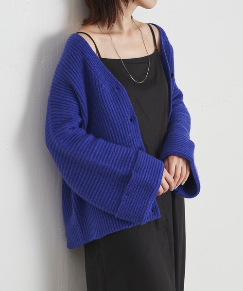 COLLAGE GALLARDAGALANTE（コラージュガリャルダガランテ）の「アルパカタッチオーバーカーディガン/手洗い可/WEB限定（カーディガン/ボレロ・レディース・ブラック/オレンジ/ブルー/グリーン・FREE）」の18枚目の写真