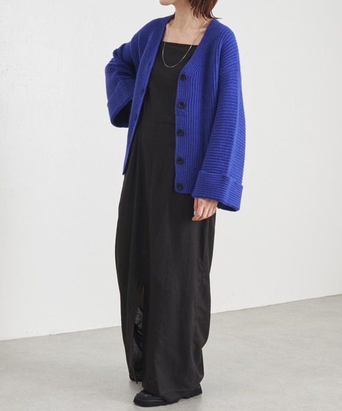 COLLAGE GALLARDAGALANTE（コラージュガリャルダガランテ）の「アルパカタッチオーバーカーディガン/手洗い可/WEB限定（カーディガン/ボレロ・レディース・ブラック/オレンジ/ブルー/グリーン・FREE）」の20枚目の写真