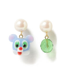 LOTUS PINK / LAMPWORK GLASS & PEARL ピアス