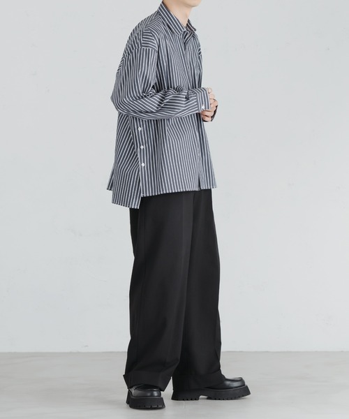 epnok（エプノック）の「サイドボタンストライプシャツ（シャツ/ブラウス・メンズ・サックスブルー/ブルー/グレイッシュブルー・SMALL/MEDIUM/LARGE）」の14枚目の写真