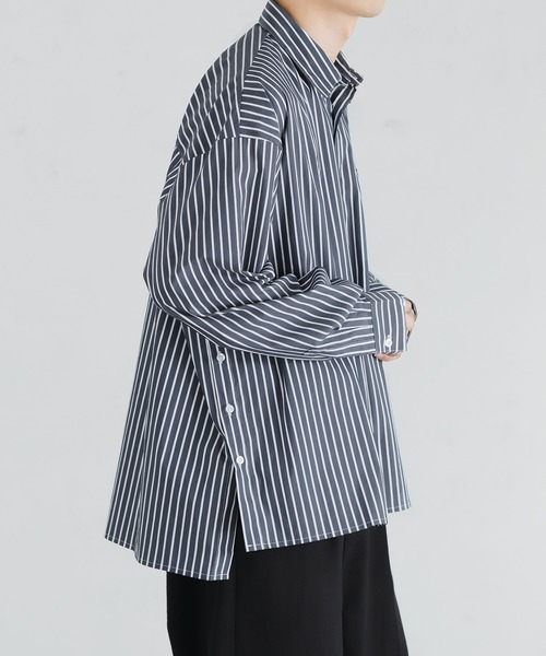 epnok（エプノック）の「サイドボタンストライプシャツ（シャツ/ブラウス・メンズ・サックスブルー/ブルー/グレイッシュブルー・SMALL/MEDIUM/LARGE）」の8枚目の写真