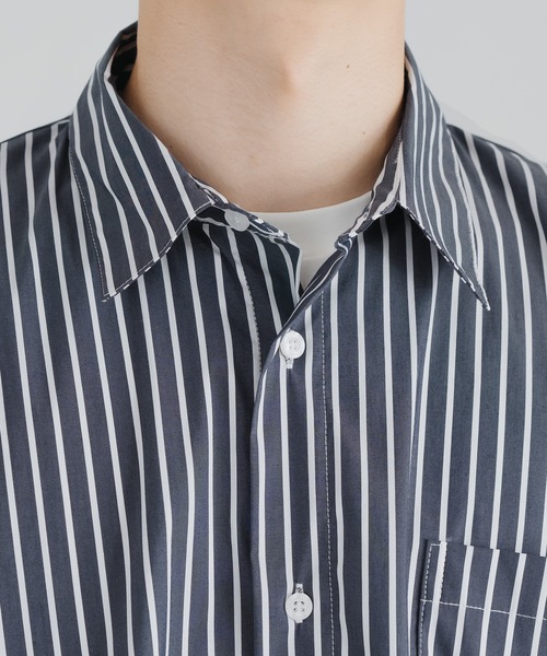 epnok（エプノック）の「サイドボタンストライプシャツ（シャツ/ブラウス・メンズ・サックスブルー/ブルー/グレイッシュブルー・SMALL/MEDIUM/LARGE）」の9枚目の写真