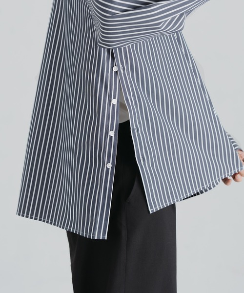 epnok（エプノック）の「サイドボタンストライプシャツ（シャツ/ブラウス・メンズ・サックスブルー/ブルー/グレイッシュブルー・SMALL/MEDIUM/LARGE）」の15枚目の写真