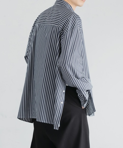 epnok（エプノック）の「サイドボタンストライプシャツ（シャツ/ブラウス・メンズ・サックスブルー/ブルー/グレイッシュブルー・SMALL/MEDIUM/LARGE）」の20枚目の写真