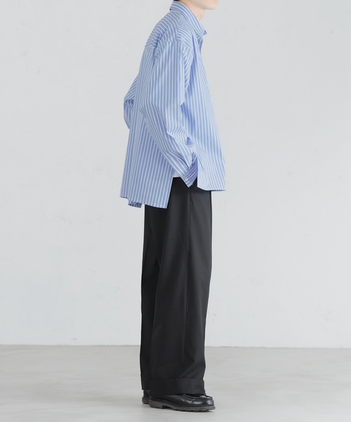 epnok（エプノック）の「サイドボタンストライプシャツ（シャツ/ブラウス・メンズ・サックスブルー/ブルー/グレイッシュブルー・SMALL/MEDIUM/LARGE）」の17枚目の写真