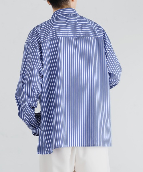 epnok（エプノック）の「サイドボタンストライプシャツ（シャツ/ブラウス・メンズ・サックスブルー/ブルー/グレイッシュブルー・SMALL/MEDIUM/LARGE）」の12枚目の写真