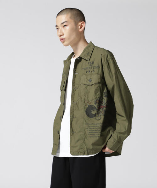 AVIREX（アヴィレックス）の「UTILITY SHIRT TOMCATTER / ユーティリティ シャツ トムキャッター / AVIREX / アヴィレックス（シャツ/ブラウス・メンズ・アイボリー/オリーブ系/オリーブ系3/キナリ・M/L/2XL/XL）」の7枚目の写真