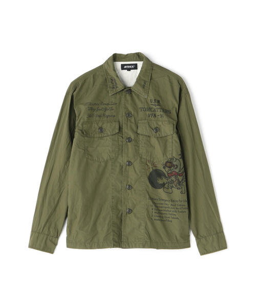 AVIREX（アヴィレックス）の「UTILITY SHIRT TOMCATTER / ユーティリティ シャツ トムキャッター / AVIREX / アヴィレックス（シャツ/ブラウス・メンズ・アイボリー/オリーブ系/オリーブ系3/キナリ・M/L/2XL/XL）」の5枚目の写真