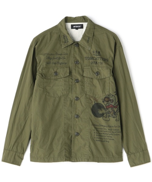 AVIREX（アヴィレックス）の「UTILITY SHIRT TOMCATTER / ユーティリティ シャツ トムキャッター / AVIREX / アヴィレックス（シャツ/ブラウス・メンズ・アイボリー/オリーブ系/オリーブ系3/キナリ・M/L/2XL/XL）」の4枚目の写真