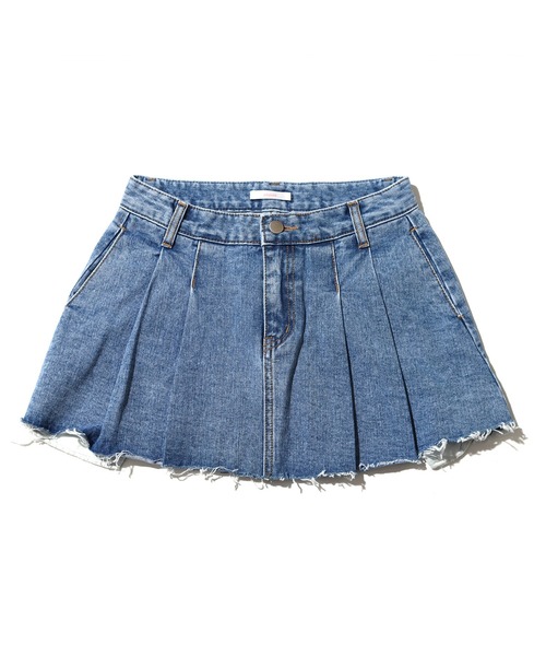 atmos pink(アトモスピンク)の「atmos pink デニムプリーツミニスカート(スカート・レディース・ブルー・M/S)」の2枚目の写真
