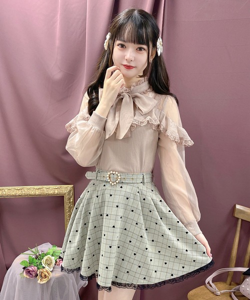 ROJITA（ロジータ）の「ハートドットプリントフレアスカート（スカート  