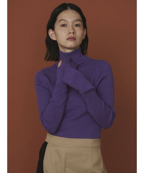 COTORICA（コトリカ）の「リブプチハイネックニット（ニット/セーター・レディース・ブラック/パープル/ピンク/ブルー/グリーン/アイボリー・FREE）」の5枚目の写真