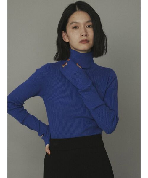 COTORICA（コトリカ）の「リブプチハイネックニット（ニット/セーター・レディース・ブラック/パープル/ピンク/ブルー/グリーン/アイボリー・FREE）」の4枚目の写真