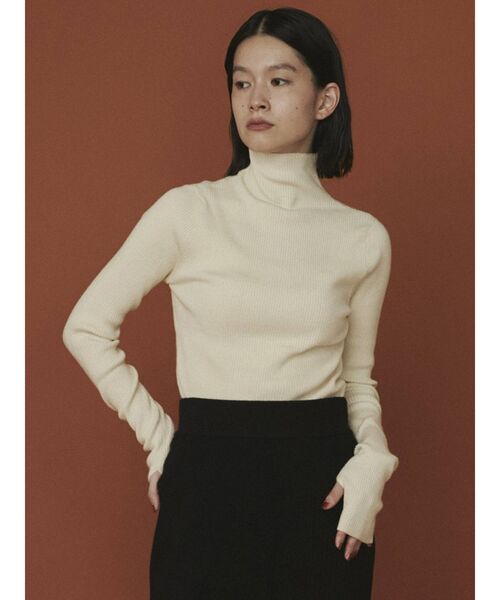 COTORICA（コトリカ）の「リブプチハイネックニット（ニット/セーター・レディース・ブラック/パープル/ピンク/ブルー/グリーン/アイボリー・FREE）」の2枚目の写真