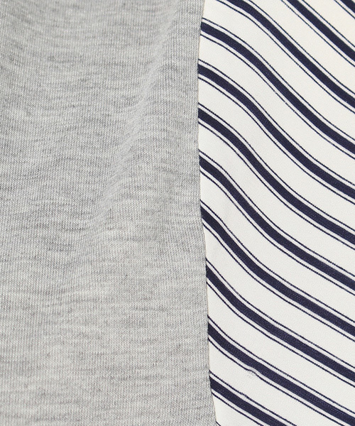 CIAOPANIC（チャオパニック）の「【Ciaopanic】テジン×T/R天竺袖ストライプP/O（Tシャツ/カットソー・レディース・ブラック/グレー/ネイビー/ライトブルー・FREE）」の15枚目の写真