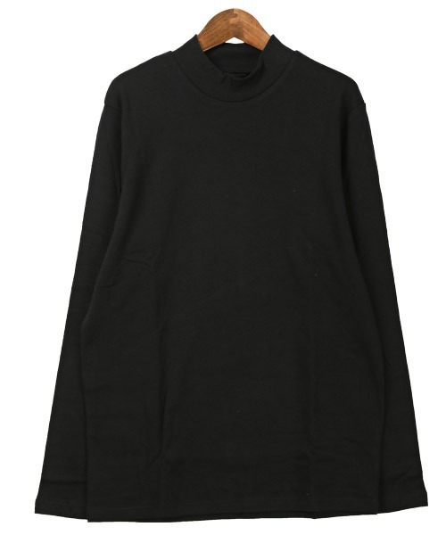 LUXSTYLE(ラグスタイル)の「無地モックネックロンT(Tシャツ/カットソー・メンズ・ブラック/杢グレー/ホワイト・L/XL/M)」の9枚目の写真