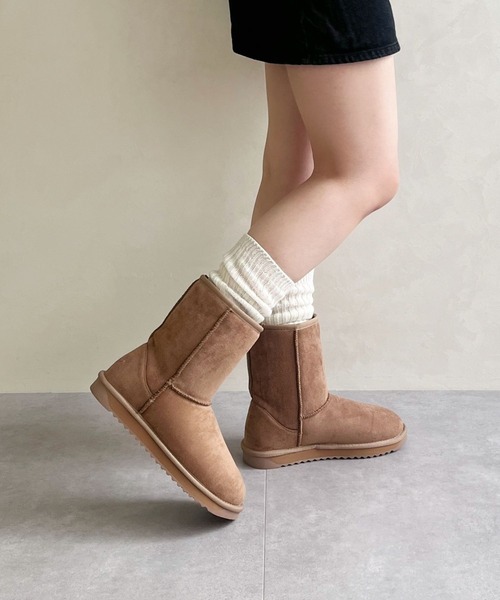 セール】＼ ほかほか もこもこ あったかい ／ムートン ブーツ 25401