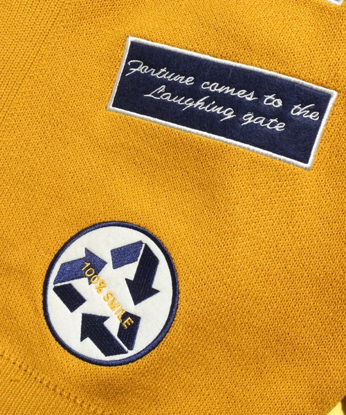 6396【美品】45R コットンニット カーディガン　スマイルロゴ　現行ロゴ 6396【美品】45R コットンニット カーディガン スマイルロゴ 現行ロゴ