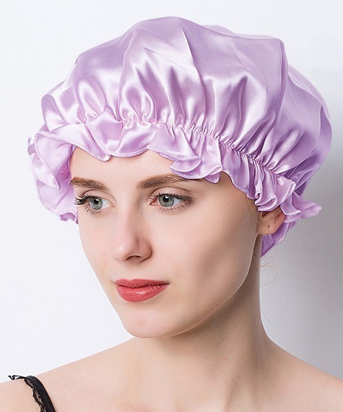 Coo+i（クーイ）の「シルクナイトキャップ（その他ルームウェア・レディース・ブラック/ネイビー/ラベンダー/ブルー/イエロー/パープル/ゴールド/ベージュ/ブラウン/ピンク/ホワイト・M/L）」の8枚目の写真