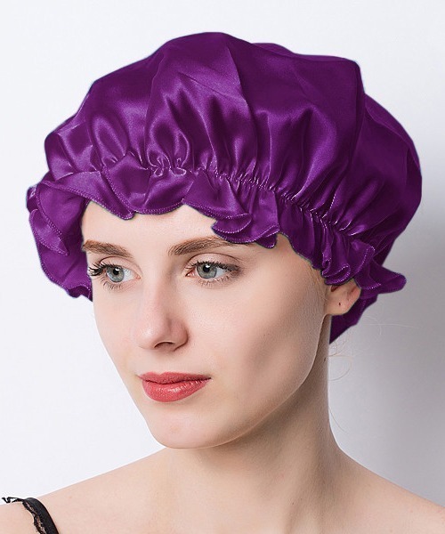 Coo+i（クーイ）の「シルクナイトキャップ（その他ルームウェア・レディース・ブラック/ネイビー/ラベンダー/ブルー/イエロー/パープル/ゴールド/ベージュ/ブラウン/ピンク/ホワイト・M/L）」の7枚目の写真