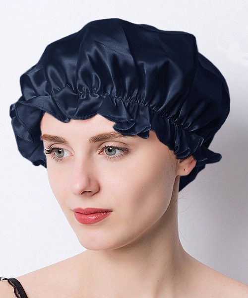 Coo+i（クーイ）の「シルクナイトキャップ（その他ルームウェア・レディース・ブラック/ネイビー/ラベンダー/ブルー/イエロー/パープル/ゴールド/ベージュ/ブラウン/ピンク/ホワイト・M/L）」の5枚目の写真