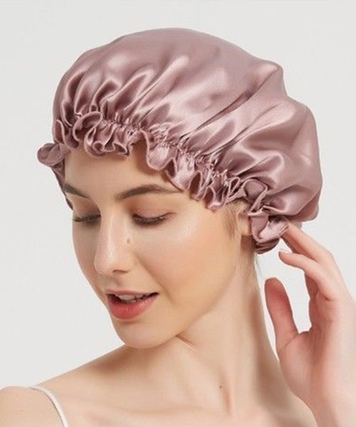 Coo+i（クーイ）の「シルクナイトキャップ（その他ルームウェア・レディース・ブラック/ネイビー/ラベンダー/ブルー/イエロー/パープル/ゴールド/ベージュ/ブラウン/ピンク/ホワイト・M/L）」の10枚目の写真