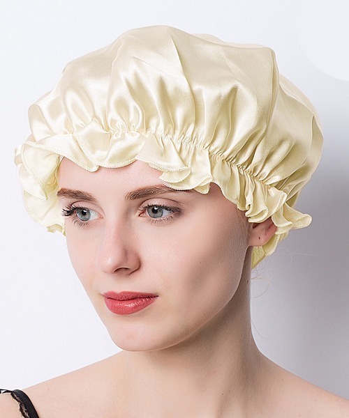 Coo+i（クーイ）の「シルクナイトキャップ（その他ルームウェア・レディース・ブラック/ネイビー/ラベンダー/ブルー/イエロー/パープル/ゴールド/ベージュ/ブラウン/ピンク/ホワイト・M/L）」の9枚目の写真