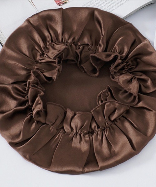 Coo+i（クーイ）の「シルクナイトキャップ（その他ルームウェア・レディース・ブラック/ネイビー/ラベンダー/ブルー/イエロー/パープル/ゴールド/ベージュ/ブラウン/ピンク/ホワイト・M/L）」の17枚目の写真