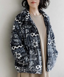 ScoLar（スカラー）の「123674：ネコ総柄ボアブルゾン（ブルゾン）」