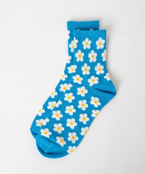 WEGO（ウィゴー）の「WEGO/総柄フラワーソックス（ソックス/靴下・レディース・ホワイト/グリーン/ピンク/オレンジ/ブルー・FREE）」の15枚目の写真