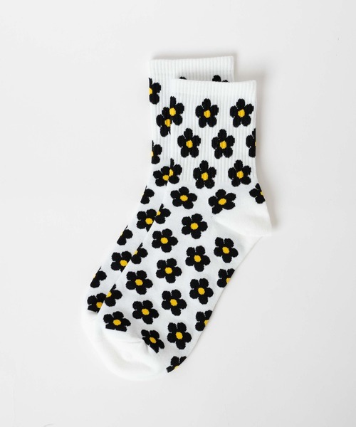 WEGO（ウィゴー）の「WEGO/総柄フラワーソックス（ソックス/靴下・レディース・ホワイト/グリーン/ピンク/オレンジ/ブルー・FREE）」の11枚目の写真