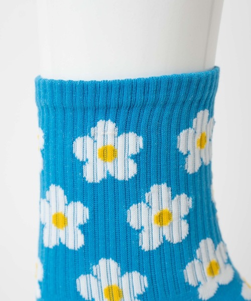 WEGO（ウィゴー）の「WEGO/総柄フラワーソックス（ソックス/靴下・レディース・ホワイト/グリーン/ピンク/オレンジ/ブルー・FREE）」の18枚目の写真