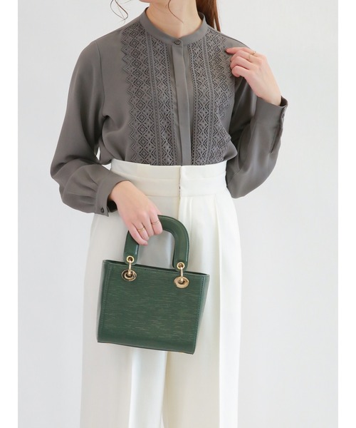 Te chichi（テチチ）の「フロントレースブラウス（シャツ/ブラウス・レディース・チャコール/ピンク/オフホワイト・ﾌﾘ-）」の2枚目の写真