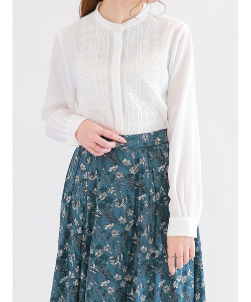 Te chichi（テチチ）の「フロントレースブラウス（シャツ/ブラウス・レディース・チャコール/ピンク/オフホワイト・ﾌﾘ-）」の8枚目の写真