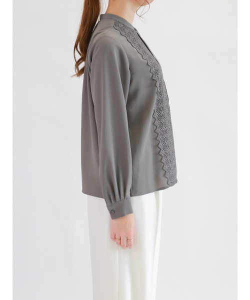 Te chichi（テチチ）の「フロントレースブラウス（シャツ/ブラウス・レディース・チャコール/ピンク/オフホワイト・ﾌﾘ-）」の11枚目の写真